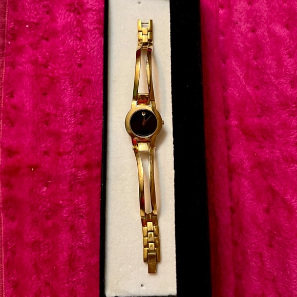 Movado Women's Gold Watch with Black Dial - Picture 9 of 9